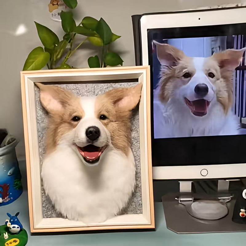 Customize Pet 3D Wool Felt Photo with Frame